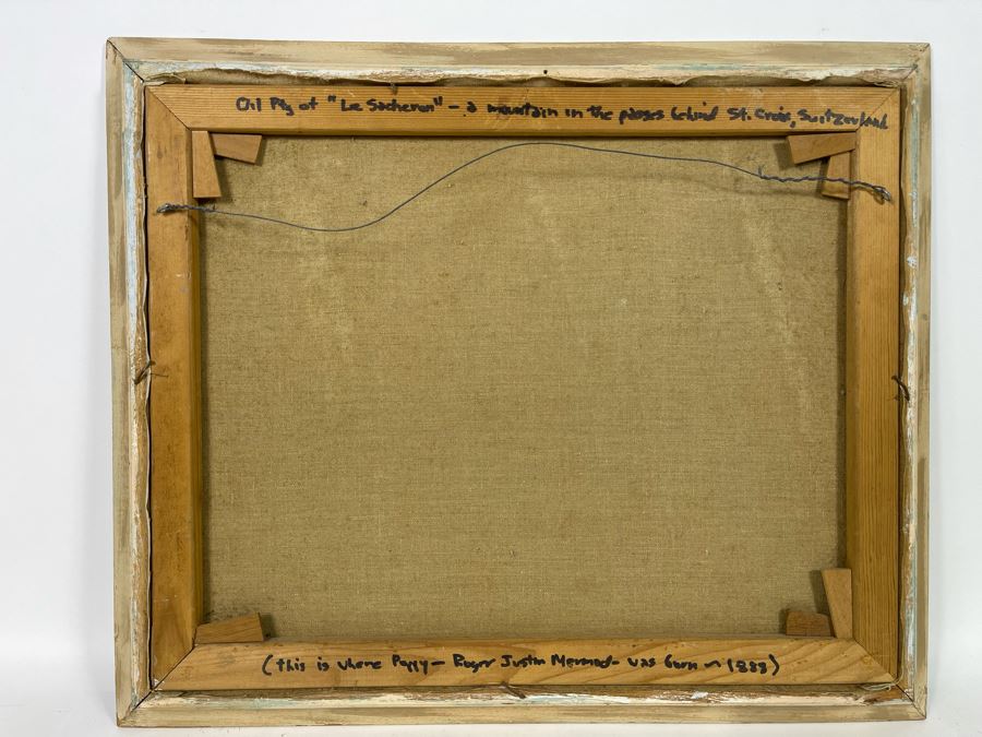 Original Oil Painting Of Le Chasseron St. Croix, Switzerland Signed 22 X 18 [Photo 8]