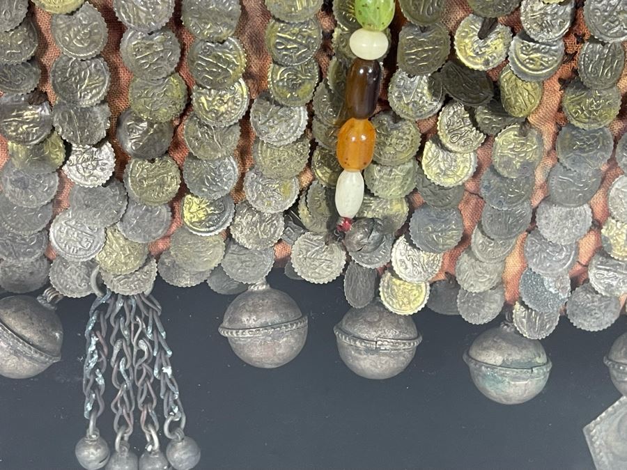 Vintage Arabic Bridal Face Mask From Jeddah, Saudi Arabia In Shadowbox Frame 23 X 31 [Photo 14]