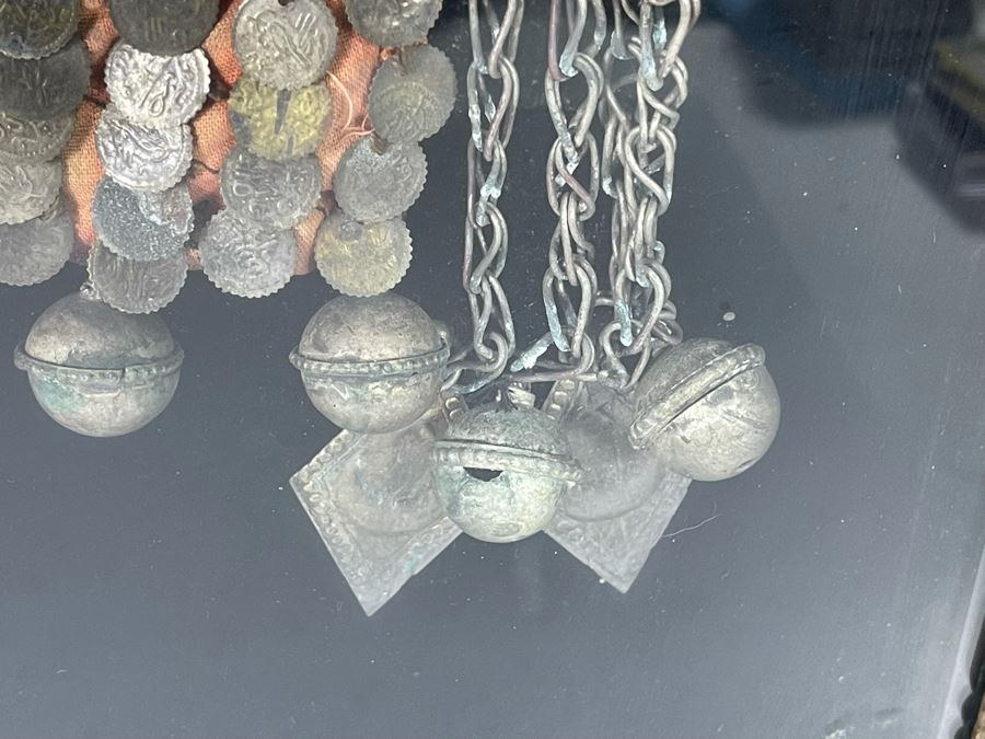 Vintage Arabic Bridal Face Mask From Jeddah, Saudi Arabia In Shadowbox Frame 23 X 31 [Photo 15]