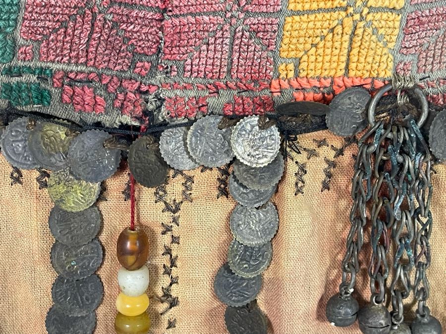 Vintage Arabic Bridal Face Mask From Jeddah, Saudi Arabia In Shadowbox Frame 23 X 31 [Photo 9]