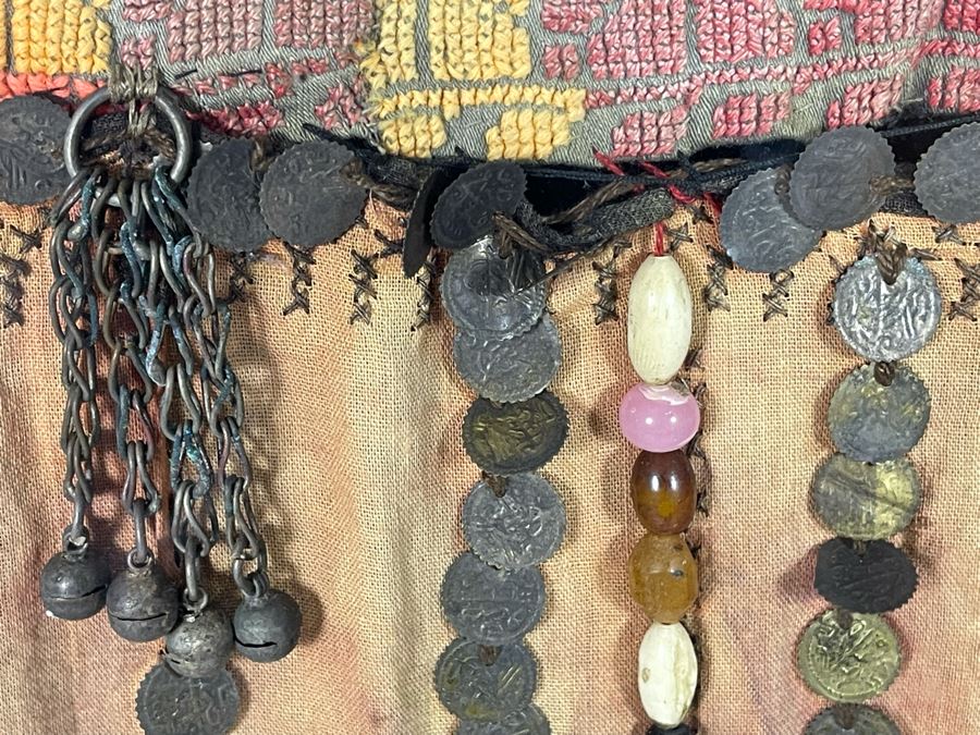 Vintage Arabic Bridal Face Mask From Jeddah, Saudi Arabia In Shadowbox Frame 23 X 31 [Photo 10]