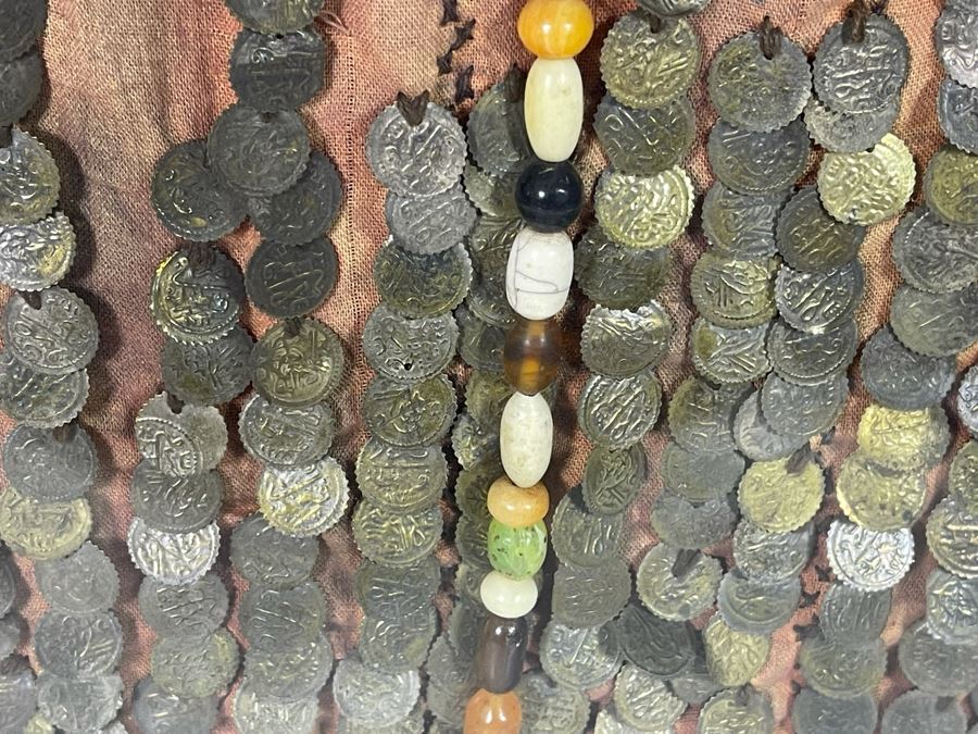 Vintage Arabic Bridal Face Mask From Jeddah, Saudi Arabia In Shadowbox Frame 23 X 31 [Photo 13]