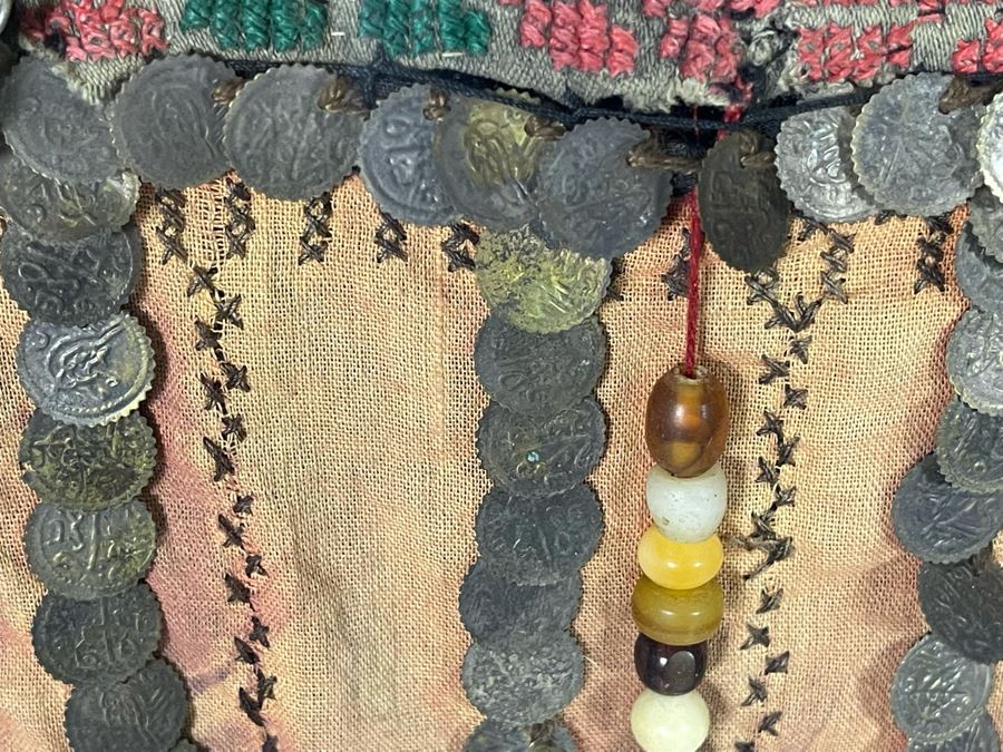 Vintage Arabic Bridal Face Mask From Jeddah, Saudi Arabia In Shadowbox Frame 23 X 31 [Photo 19]