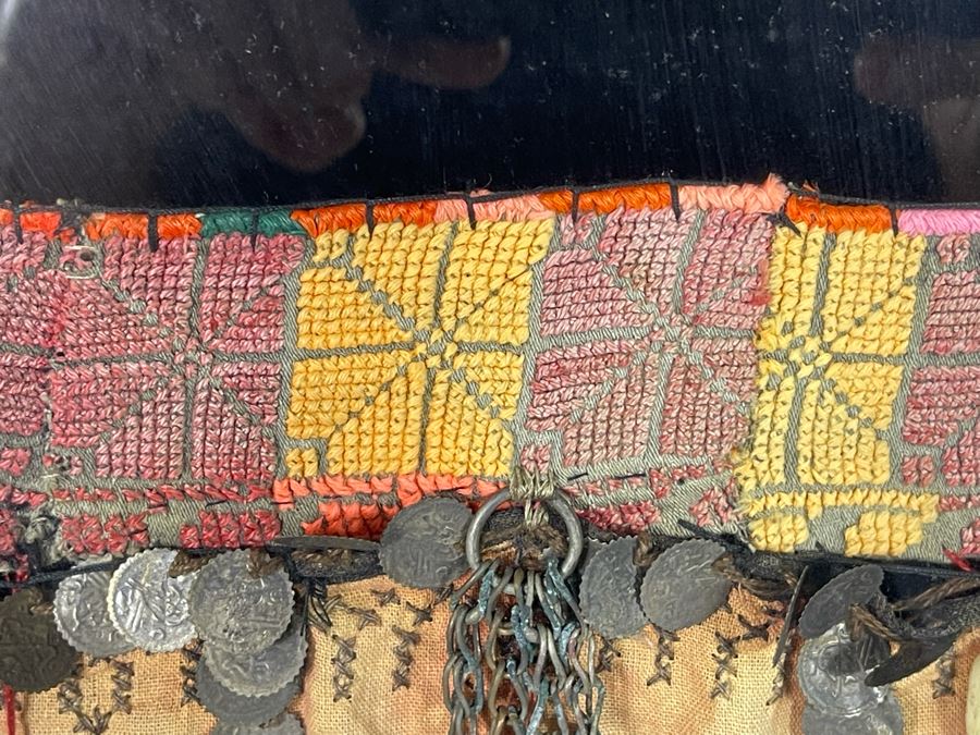 Vintage Arabic Bridal Face Mask From Jeddah, Saudi Arabia In Shadowbox Frame 23 X 31 [Photo 6]