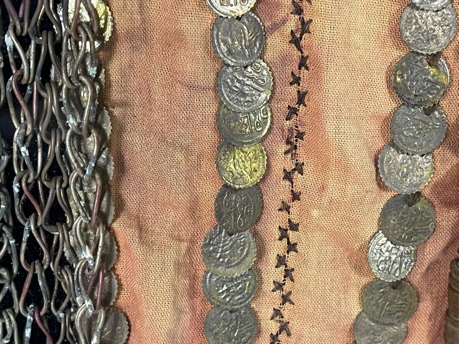 Vintage Arabic Bridal Face Mask From Jeddah, Saudi Arabia In Shadowbox Frame 23 X 31 [Photo 18]