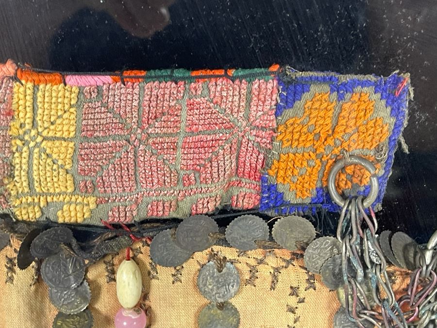 Vintage Arabic Bridal Face Mask From Jeddah, Saudi Arabia In Shadowbox Frame 23 X 31 [Photo 5]