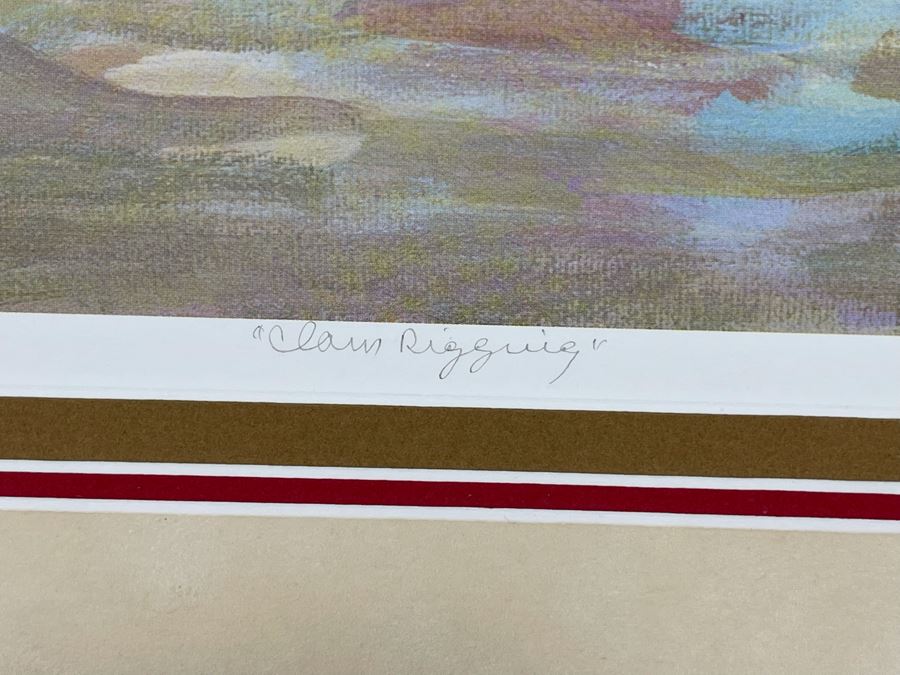 Signed Lucelle Raad Limited Edition Print Titled Clam Digging Framed Print Measures 16.5 X 12 [Photo 6]