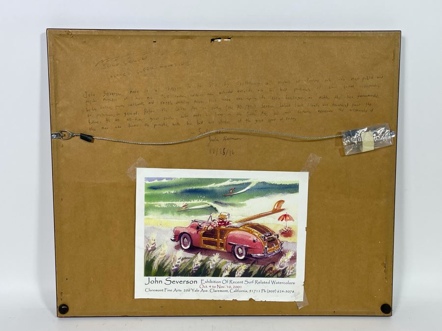 Original John Severson (Founder Of SURFER Magazine) Watercolor Surf Culture Painting Framed 15 X 11 [Photo 8]