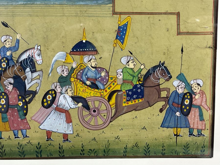 Small Original Vintage Middle Eastern Persian Painting In Frame 7 X 4.5 [Photo 6]