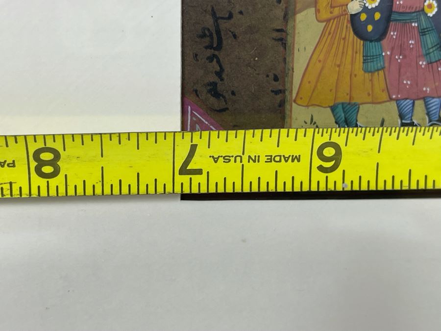 Small Original Vintage Middle Eastern Persian Painting In Frame 7 X 4.5 [Photo 8]