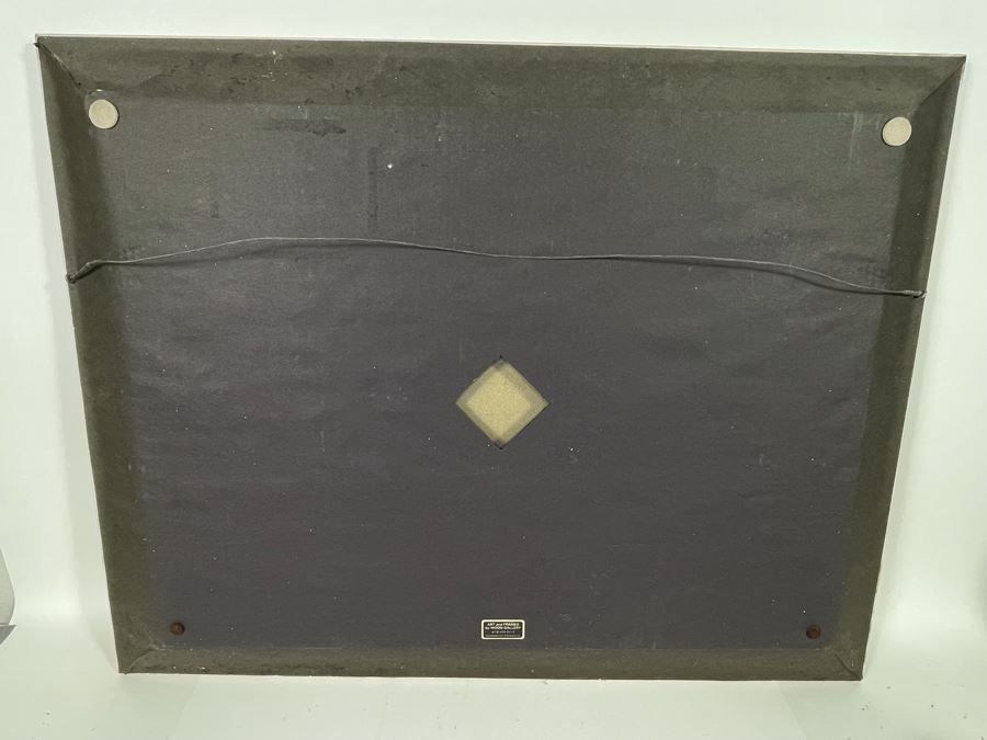 Vintage Original Plein Air Seascape Ocean Painting On Canvas In Frame Signature Illegible Canvas Measures 31 X 24 [Photo 18]