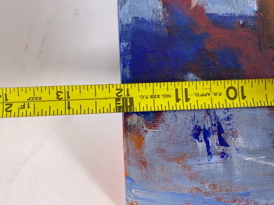 Original Unsigned Abstract Painting On Canvas 12 X 12 [Photo 7]