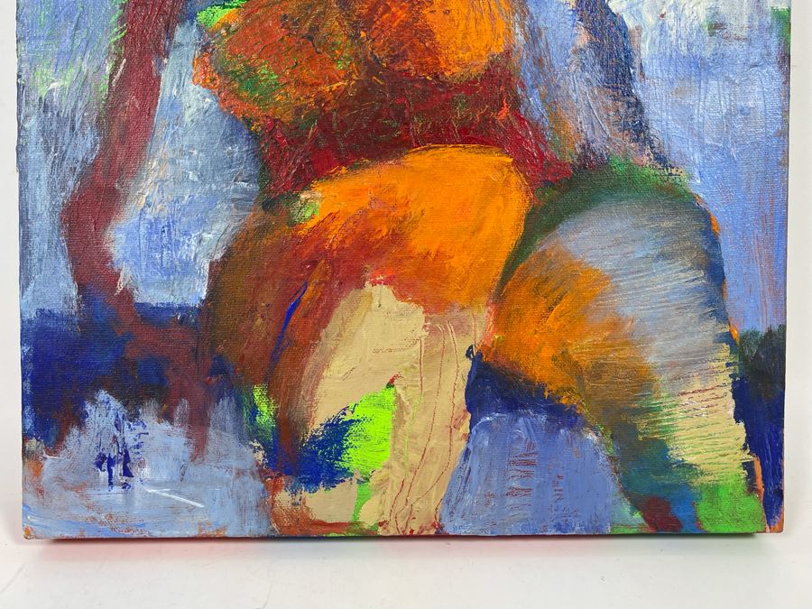 Original Unsigned Abstract Painting On Canvas 12 X 12 [Photo 4]