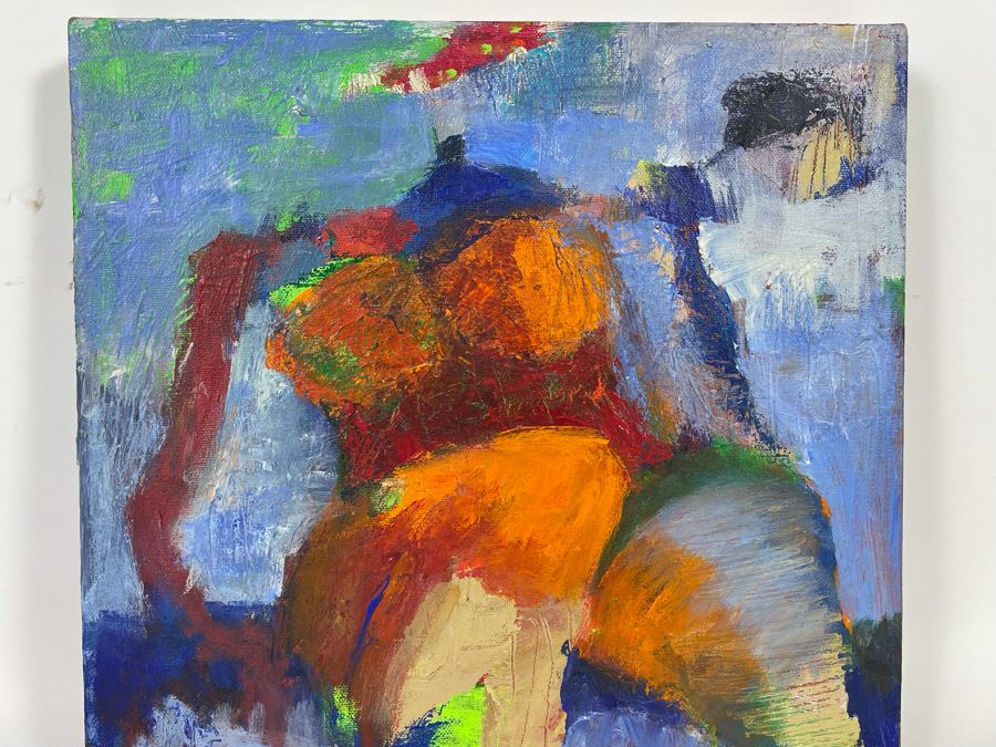 Original Unsigned Abstract Painting On Canvas 12 X 12 [Photo 5]