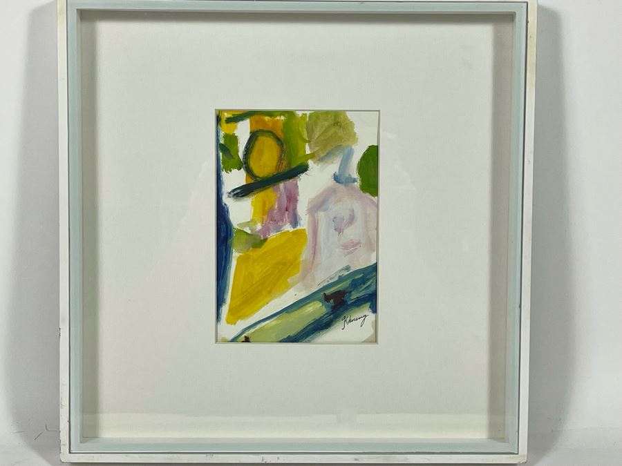 Original Signed Gloria Khoury Framed Mixed Media Artwork Titled Abstraction Frame Measures 12.5 X 12.5 [Photo 7]