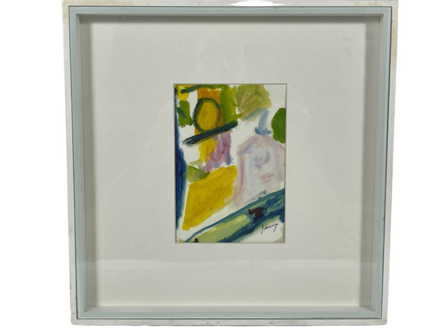 Original Signed Gloria Khoury Framed Mixed Media Artwork Titled Abstraction Frame Measures 12.5 X 12.5 [Photo 2]