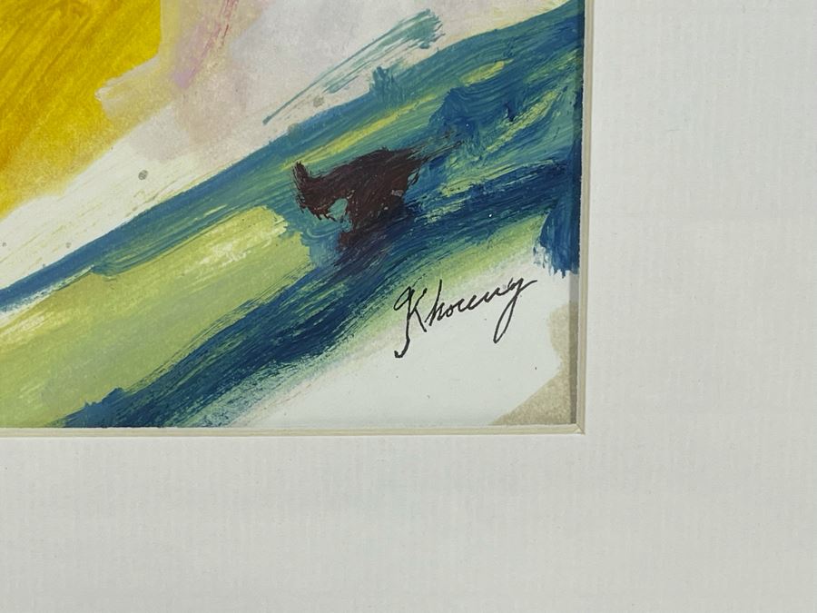 Original Signed Gloria Khoury Framed Mixed Media Artwork Titled Abstraction Frame Measures 12.5 X 12.5 [Photo 4]