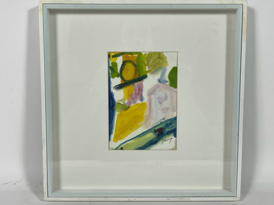 Original Signed Gloria Khoury Framed Mixed Media Artwork Titled Abstraction Frame Measures 12.5 X 12.5 [Photo 3]