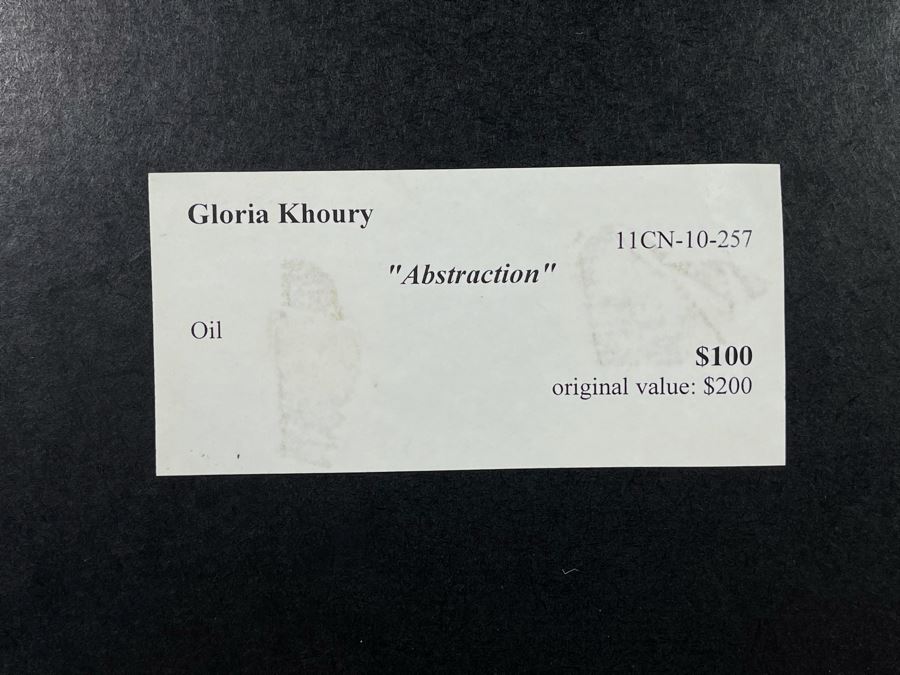 Original Signed Gloria Khoury Framed Mixed Media Artwork Titled Abstraction Frame Measures 12.5 X 12.5 [Photo 11]
