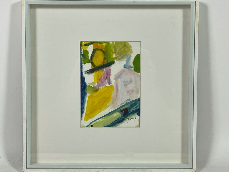 Original Signed Gloria Khoury Framed Mixed Media Artwork Titled Abstraction Frame Measures 12.5 X 12.5 [Photo 6]