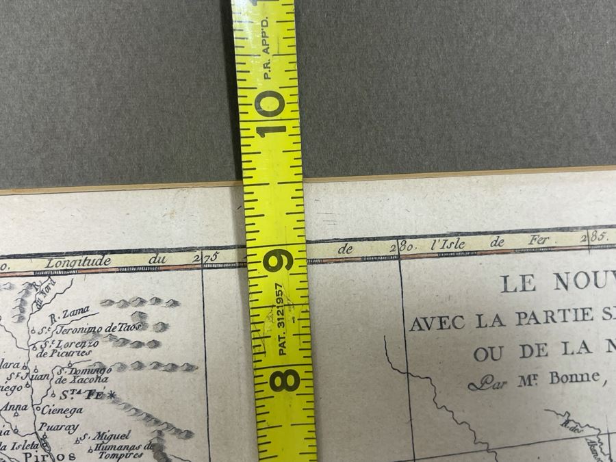Antique Map Le Nouveau Mexique Mr. Bonne Andre Sculp 14 X 9.5 [Photo 16]
