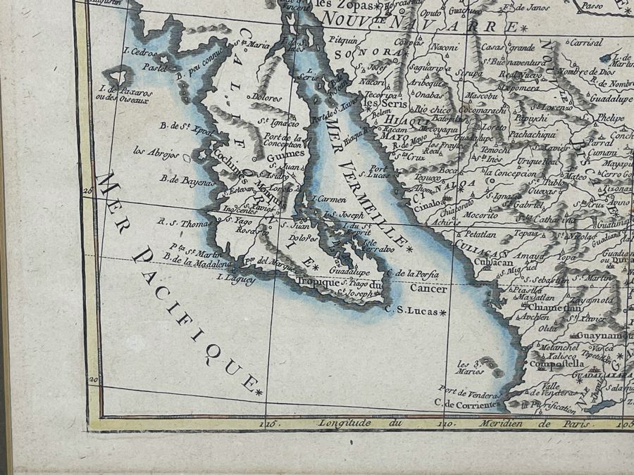 Antique Map Le Nouveau Mexique Mr. Bonne Andre Sculp 14 X 9.5 [Photo 12]