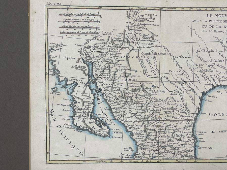 Antique Map Le Nouveau Mexique Mr. Bonne Andre Sculp 14 X 9.5 [Photo 13]