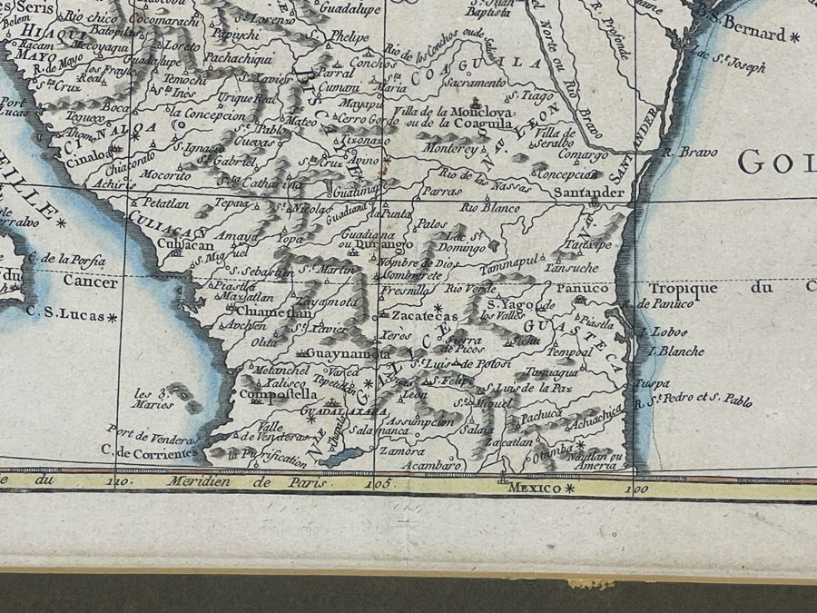 Antique Map Le Nouveau Mexique Mr. Bonne Andre Sculp 14 X 9.5 [Photo 11]