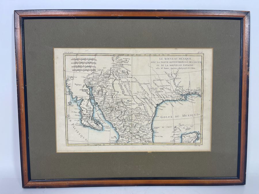 Antique Map Le Nouveau Mexique Mr. Bonne Andre Sculp 14 X 9.5 [Photo 3]