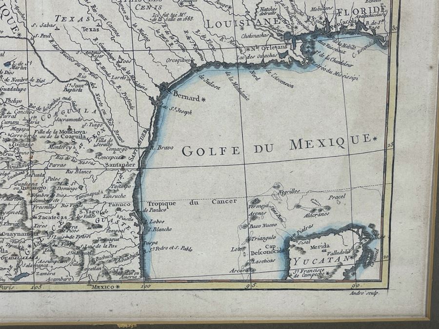 Antique Map Le Nouveau Mexique Mr. Bonne Andre Sculp 14 X 9.5 [Photo 9]