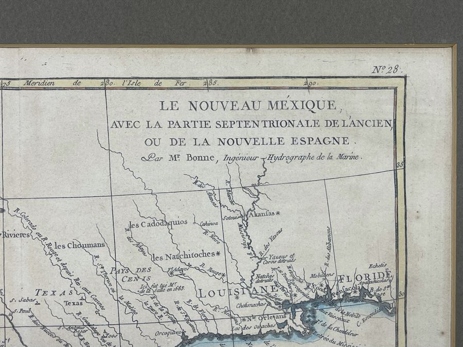 Antique Map Le Nouveau Mexique Mr. Bonne Andre Sculp 14 X 9.5 [Photo 6]