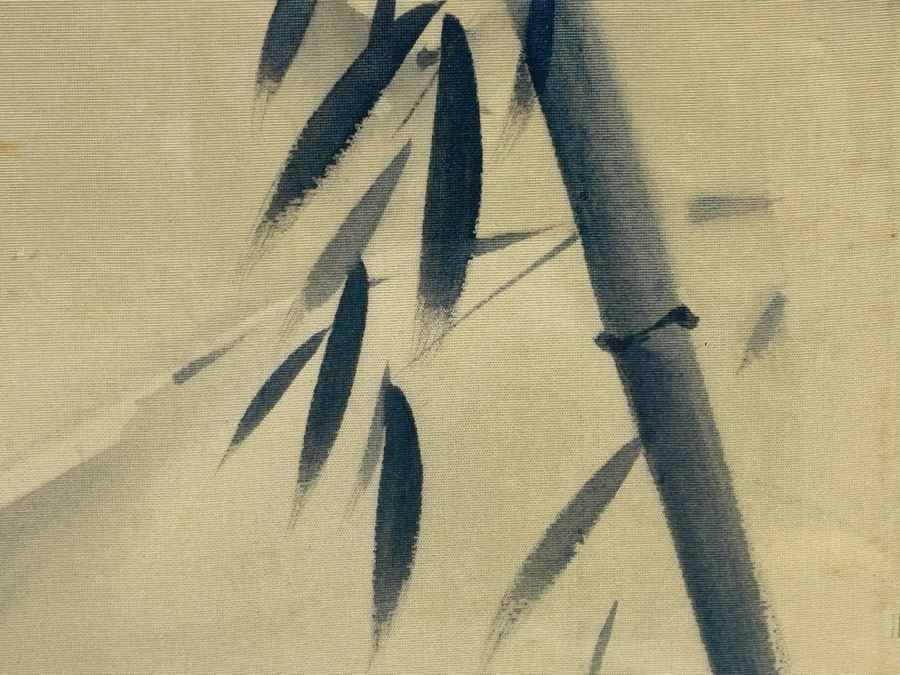 Original Chinese Painting On Silk Birds On Bamboo Branch Framed 20.5 X 17.5 [Photo 3]