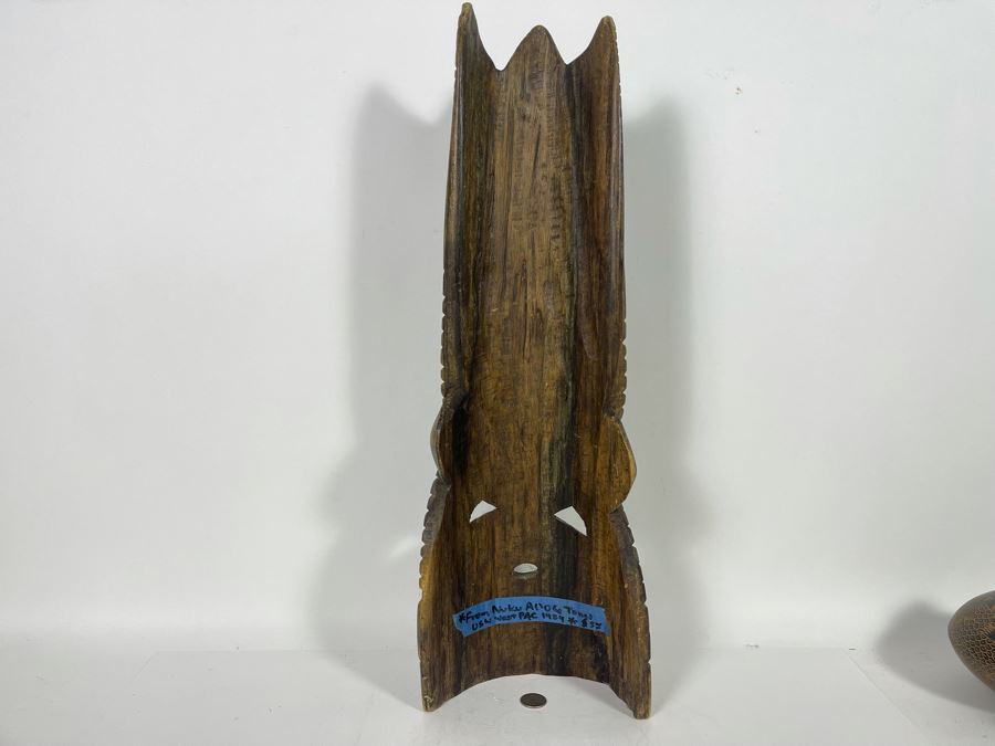 Hand Carved Wooden Tiki Mask From Nuku'alofa Tonga USN West PAC 1984 Tour 8W X 24H [Photo 9]