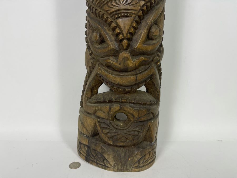 Hand Carved Wooden Tiki Mask From Nuku'alofa Tonga USN West PAC 1984 Tour 8W X 24H [Photo 4]