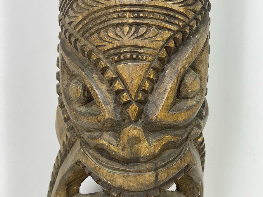 Hand Carved Wooden Tiki Mask From Nuku'alofa Tonga USN West PAC 1984 Tour 8W X 24H [Photo 6]