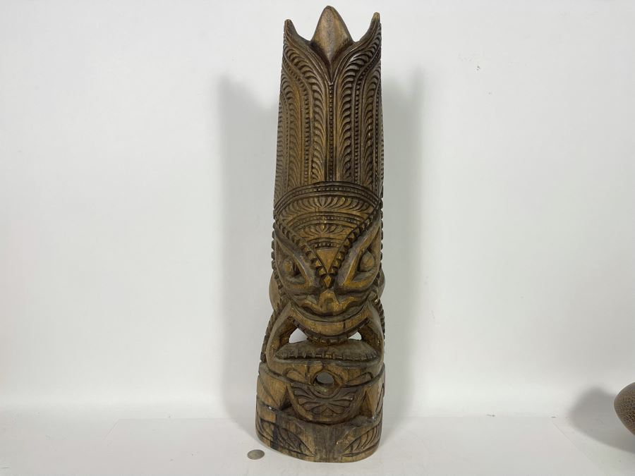 Hand Carved Wooden Tiki Mask From Nuku'alofa Tonga USN West PAC 1984 Tour 8W X 24H [Photo 3]
