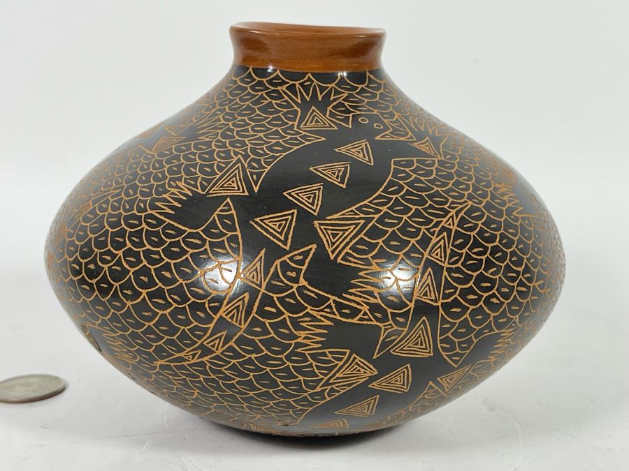 Handmade Mata Ortiz Pottery Bowl By Celia Ortega 6W X 5H [Photo 5]