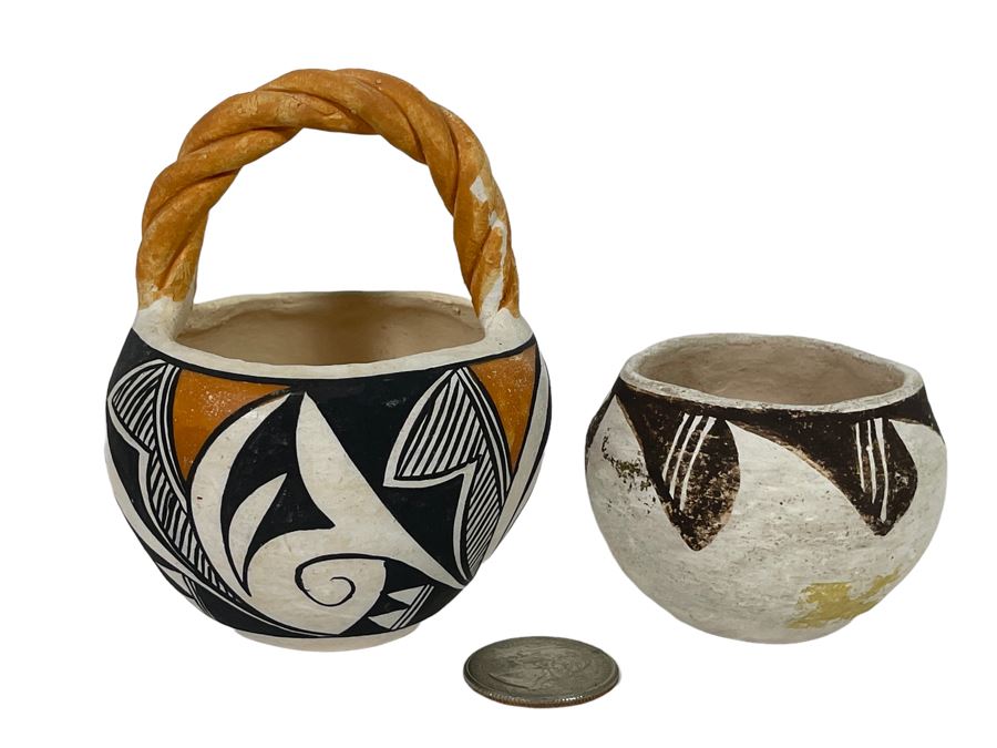 Pair Of Small Acoma New Mexico Indian Pottery Pieces [Photo 1]
