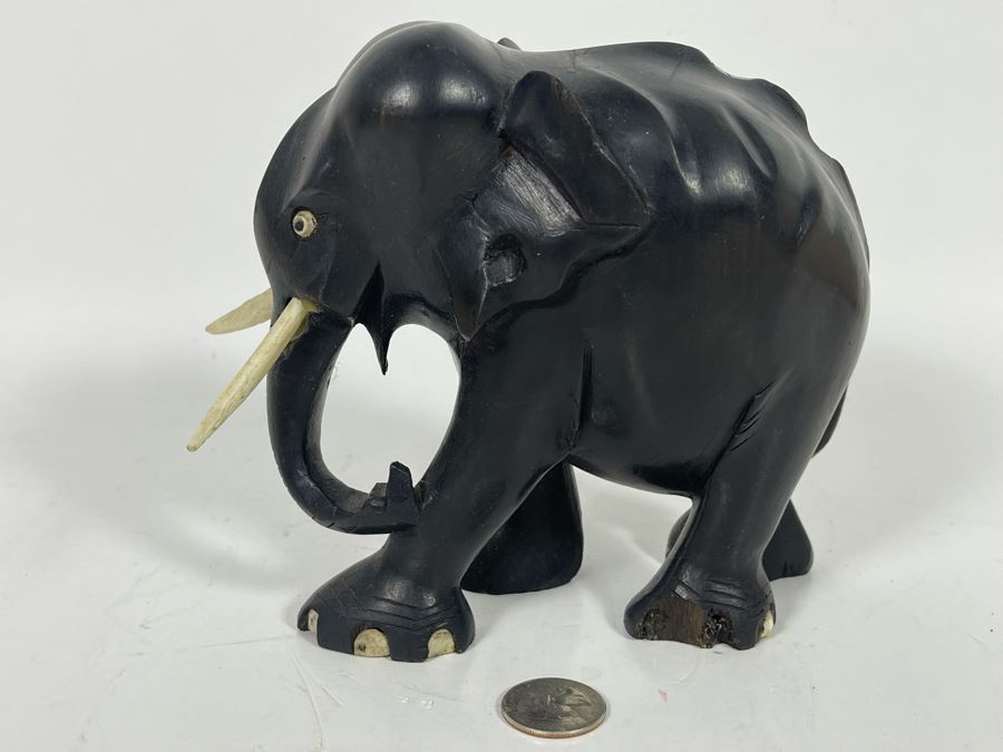 Carved Wooden Elephant 7W X 6H [Photo 2]