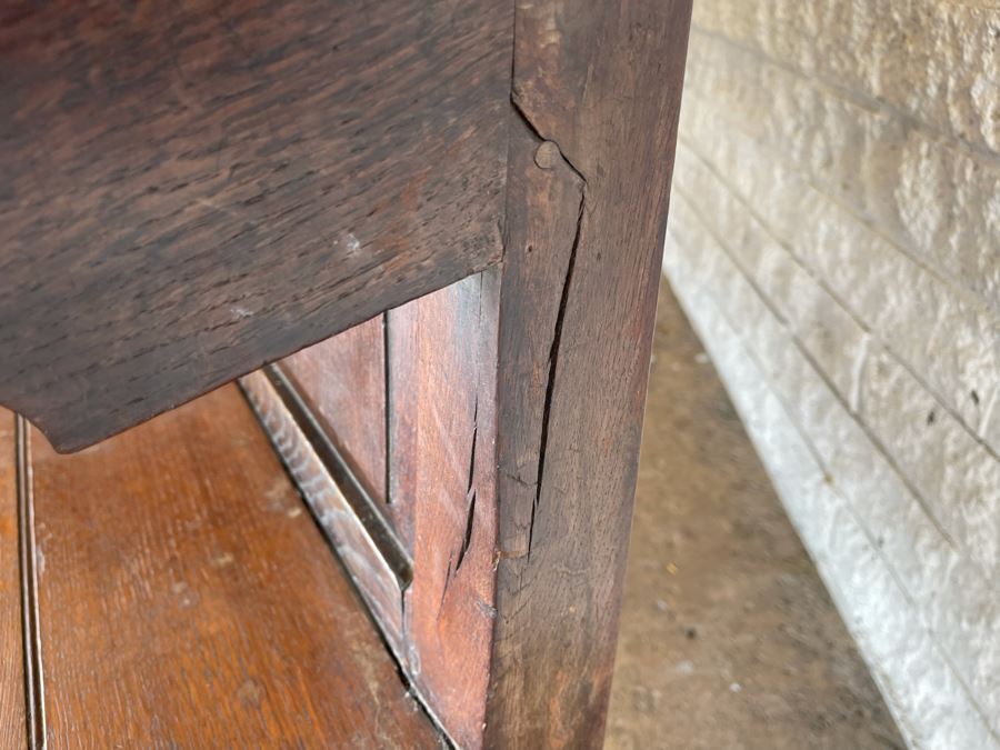 JUST ADDED - Antique Carved Wooden English Bench 6'W X 24'D X 41'H [Photo 12]