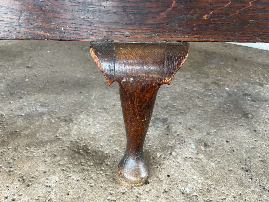 JUST ADDED - Antique Carved Wooden English Bench 6'W X 24'D X 41'H [Photo 8]