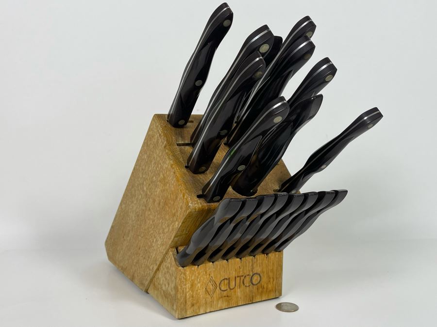 Lifetime Warranty The Forever Guarantee Cutco Kitchen Knives Set With Cutco Wooden Storage Block - See Photos [Photo 3]