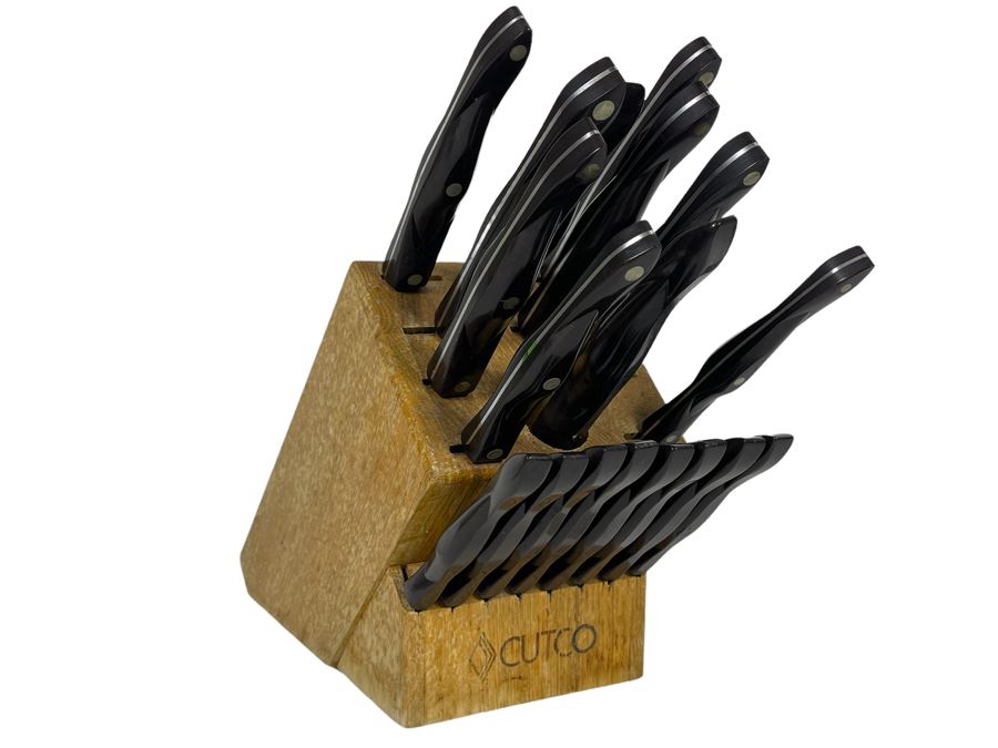 Lifetime Warranty The Forever Guarantee Cutco Kitchen Knives Set With Cutco Wooden Storage Block - See Photos