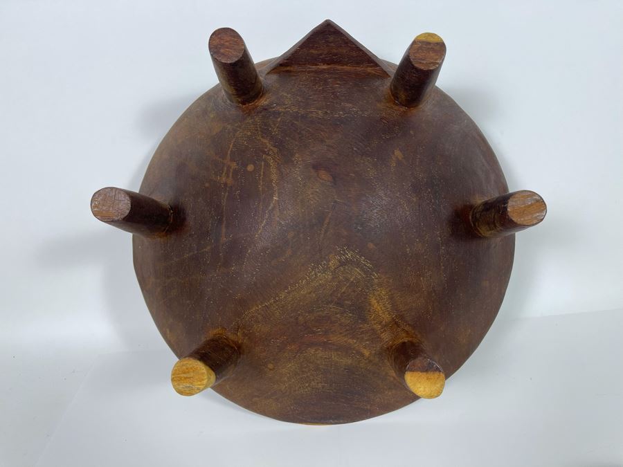 Collection Of Hand Carved Wooden African Bowls, Spoons And Fork Large Bowl Is 15R [Photo 14]