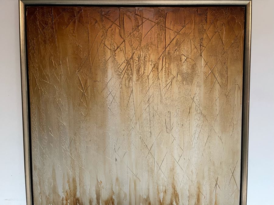 Large Abstract John-Richard Black And Gold Canvas Print Titled “The Great Divide” 40 X 68 [Photo 4]