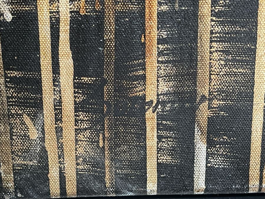 Large Abstract John-Richard Black And Gold Canvas Print Titled “The Great Divide” 40 X 68 [Photo 6]