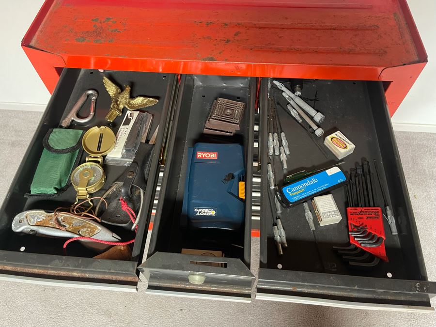 Vintage Sears Craftsman Rolling Toolbox With Various Tools - See Photos 27W X 18.5D X 39H [Photo 6]
