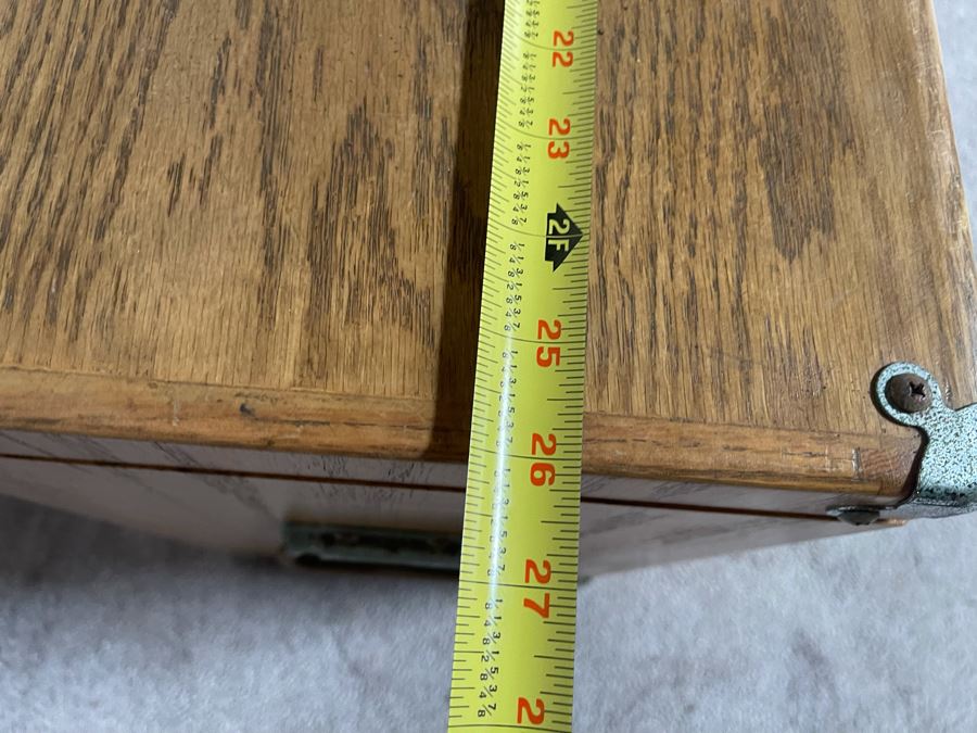 Wooden Machinist Toolbox With Some Tools (Missing Front Cover) 26W X 11D X 19H [Photo 14]