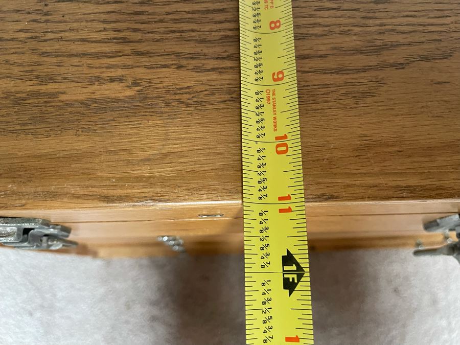 Wooden Machinist Toolbox With Some Tools (Missing Front Cover) 26W X 11D X 19H [Photo 15]