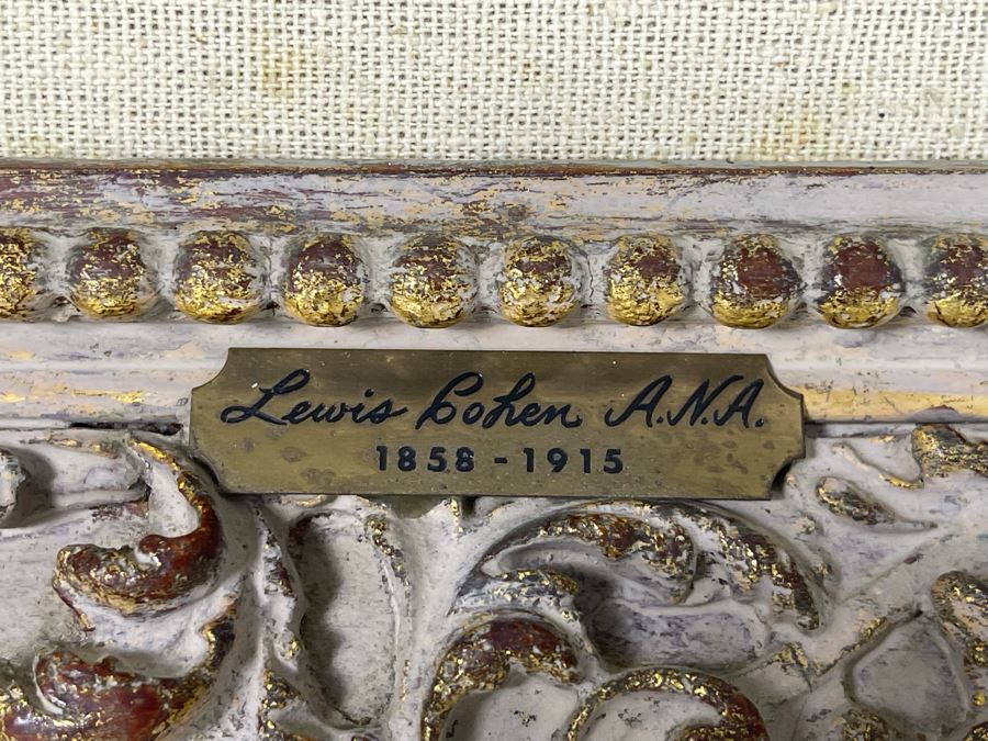 Original Lewis Cohen A.N.A. (1858-1915) Painting On 12 X 16 Canvas In Frame  [Photo 12]